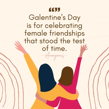 Free Galentines Day Quote Linkedin Post Template to Edit Online