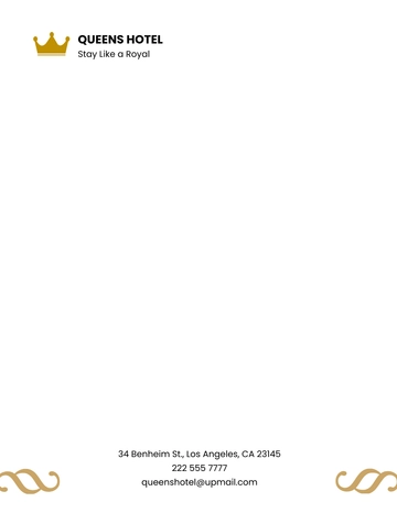 Free Classic Hotel Letterhead Template to Edit Online