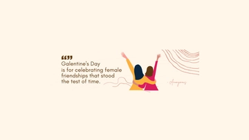 Free Galentines Day Quote Youtube Banner Template to Edit Online