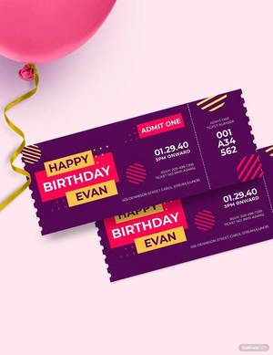 Happy Birthday Ticket Template