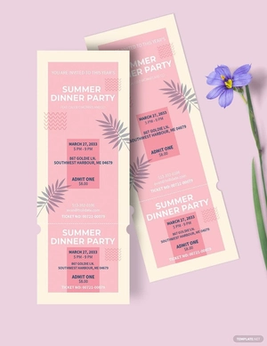 Holiday Dinner Ticket Template
