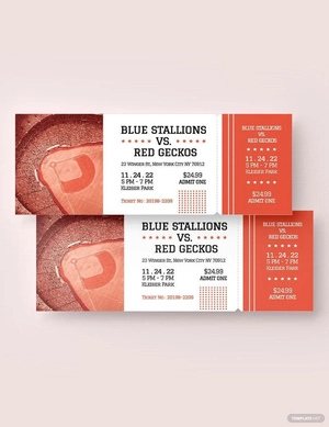 Homerun Baseball Ticket Template