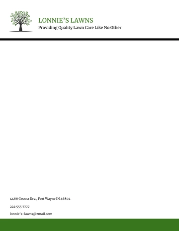 Free Lawn Care Letterhead Template to Edit Online