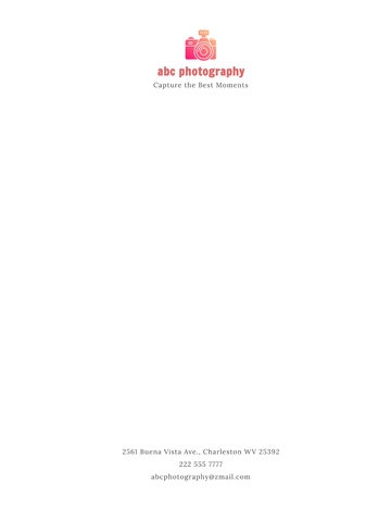 Free Photography Studio Letterhead Template to Edit Online