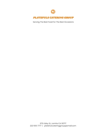 Free Catering Company Letterhead Template to Edit Online