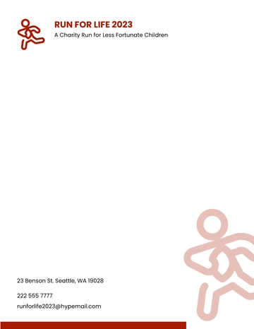 Free Charity Run Letterhead Template to Edit Online