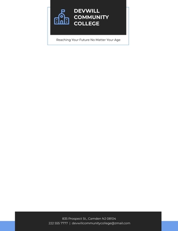 Free Community College Letterhead Template to Edit Online
