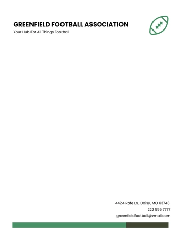 Free Football Association Letterheads Template to Edit Online