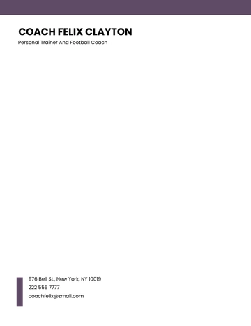 Free Football Coach Letterhead Template to Edit Online Free Football Coach Letterhead Template to Edit Online