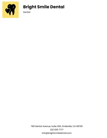 Free Dentist letterhead template to Edit Online