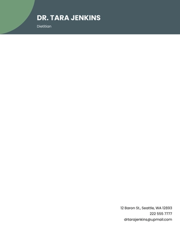 Free Dietitian Letterhead Template to Edit Online