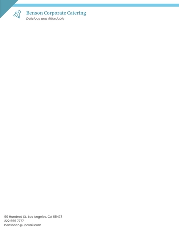 Free Corporate Catering Letterhead Template to Edit Online