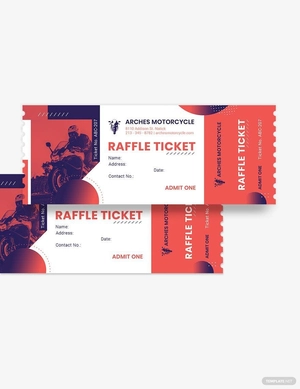 Motor Cycle Raffle Ticket Template