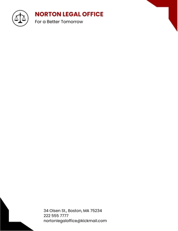 Free Legal Office Letterhead Template to Edit Online