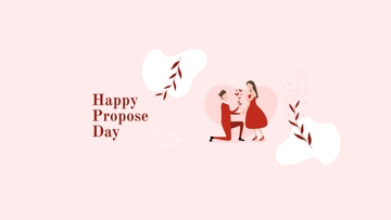 Free Happy Propose Day Youtube Banner Template to Edit Online