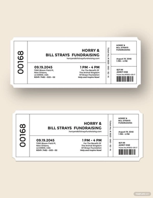 Numbered Fundraiser Ticket Template