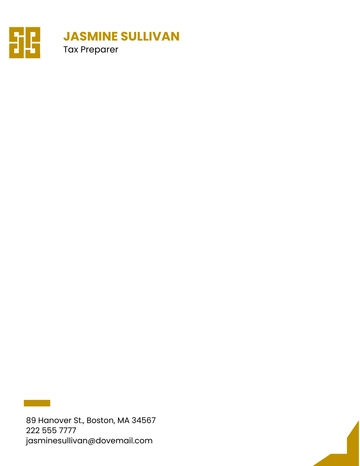 Free Tax Preparer Letterhead Template to Edit Online