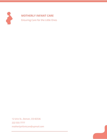 Free Infant Care Letterhead Template to Edit Online