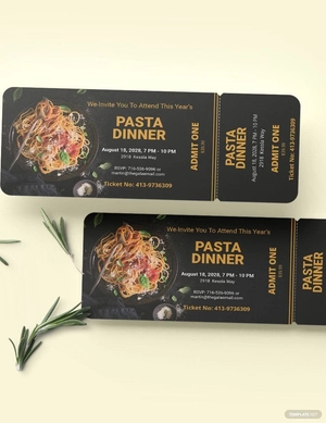 Pasta Dinner Ticket Template