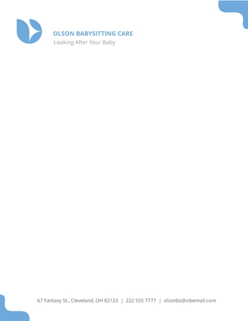 Free Babysitting Letterhead Template to Edit Online