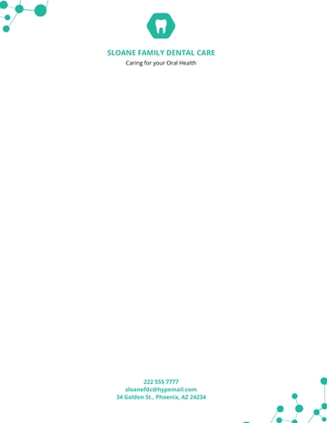Free Family Dentistry Letterhead Template to Edit Online