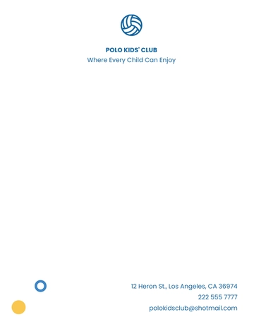 Free Kids Club Letterhead Template to Edit Online