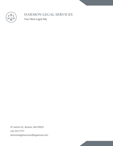 Free Justice Legal Services Letterhead Template to Edit Online