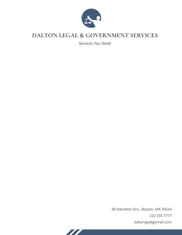 Free Legal and Government Services Letterhead Template to Edit Online