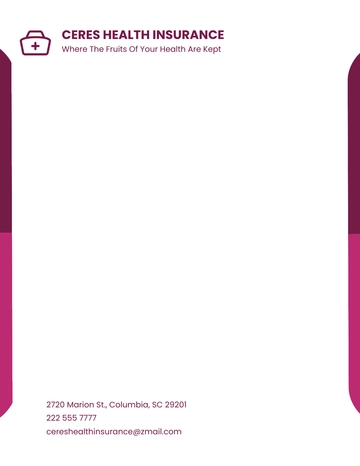 Free Health Insurance Letterhead Template to Edit Online