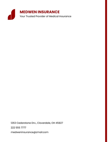 Free Medical Insurance Company Letterhead Template to Edit Online