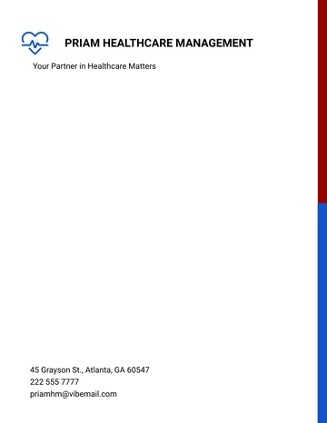 Free Healthcare Management Letterhead Template to Edit Online