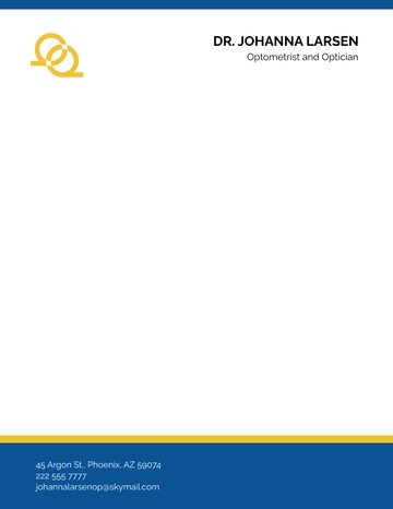 Free Optometrist & Optician Letterhead Template to Edit Online