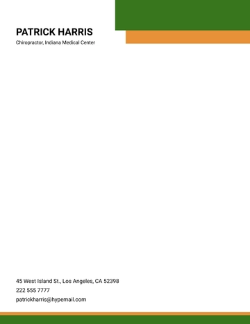 Free Chiropractor Letterhead Template to Edit Online