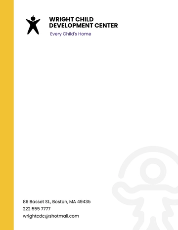 Free Child Development School Letterhead Template to Edit Online