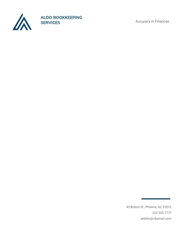 Free Bookkeeping Services Letterhead Template to Edit Online