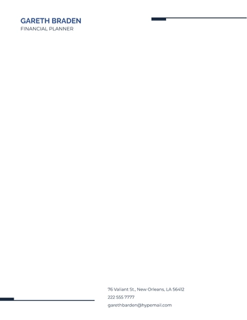 Free Financial Planner Letterhead Template to Edit Online