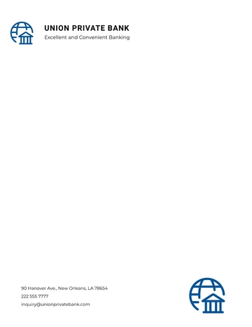 Free Private Bank Letterhead Template to Edit Online