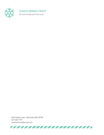 Free Ski & Snowboard Instructor Letterhead Template to Edit Online