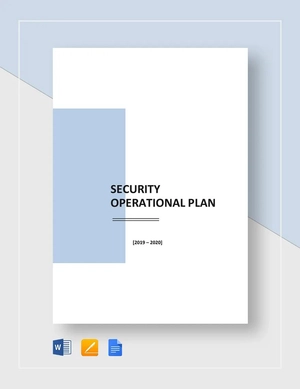 Security Operational Plan Template
