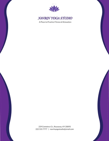 Free Yoga Instructor & Studio Letterhead Template to Edit Online