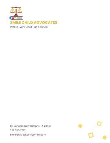 Free Sample Child Advocates Letterhead Template to Edit Online