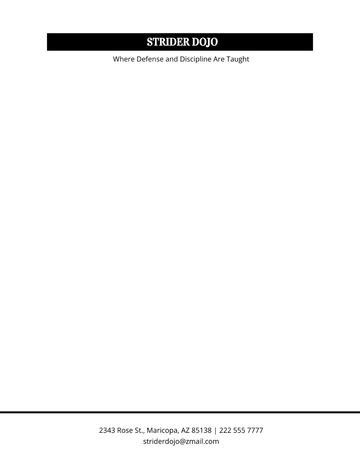 Free Karate & Martial Arts Letterhead Template to Edit Online