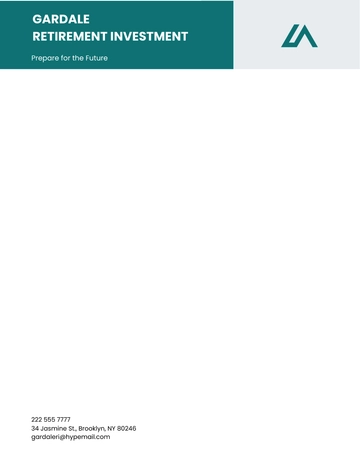 Free Retirement Investment Services Letterhead Template to Edit Online