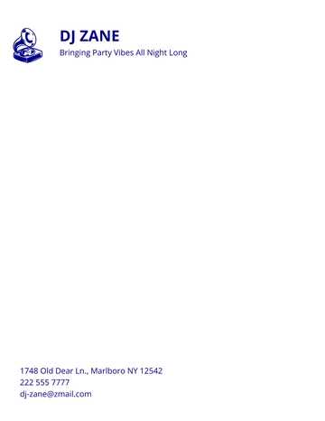 Free DJ Letterhead Template to Edit Online