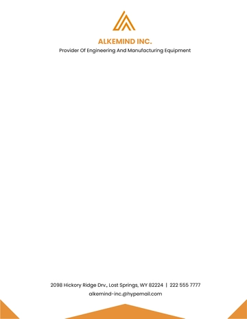 Free Manufacturing Engineering Letterhead Template to Edit Online
