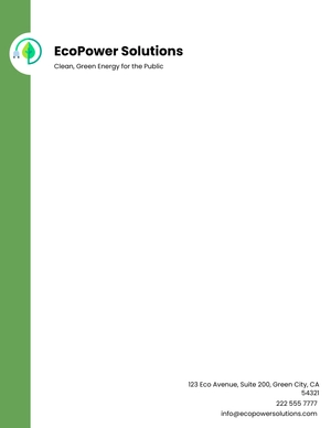 Free Green Energy Letterhead Template to Edit Online Free Green Energy Letterhead Template to Edit Online