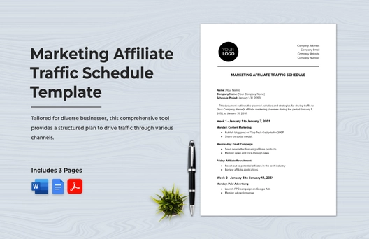 Marketing Affiliate Traffic Schedule Template Marketing Affiliate Traffic Schedule Template