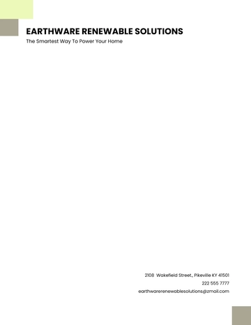 Free Renewable Energy Consulting Letterhead Template to Edit Online
