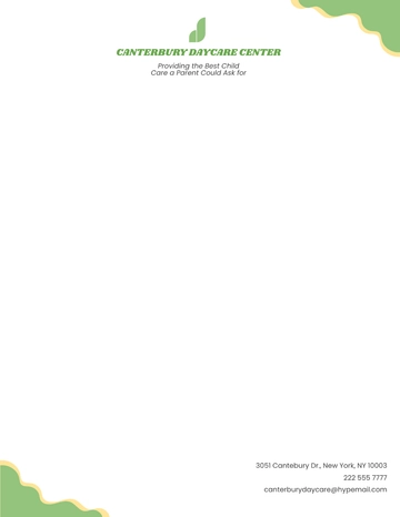Free Child Care Letterhead Template to Edit Online