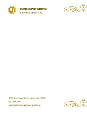 Free Elegant Restaurant Letterhead Template to Edit Online
